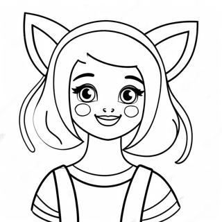 Cute Tumblr Girl With Cat Ears Coloring Page 28714-22691