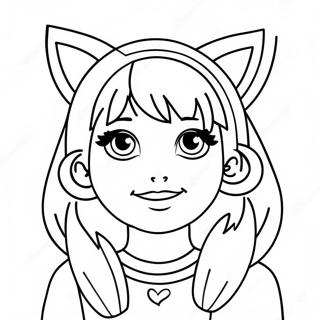 Cute Tumblr Girl With Cat Ears Coloring Page 28714-22692