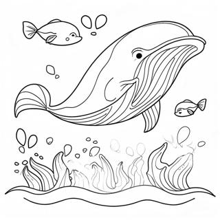 Happy Whale Splashing In The Ocean Coloring Page 28815-22781