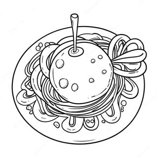 Spaghetti With Meatballs Coloring Page 28884-22826