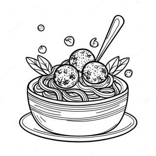 Spaghetti With Meatballs Coloring Page 28884-22827