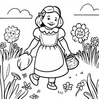 Dorothy And Toto In The Colorful Field Coloring Page 2891-2301