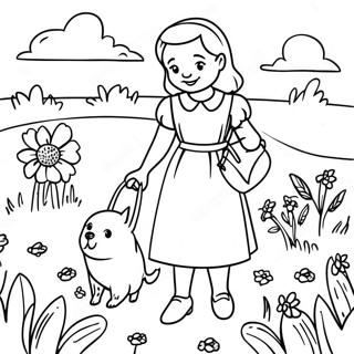 Dorothy And Toto In The Colorful Field Coloring Page 2891-2303