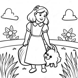 Dorothy And Toto In The Colorful Field Coloring Page 2891-2304