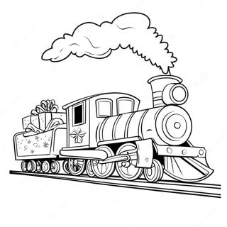 Festive Christmas Train With Presents Coloring Page 28935-22854