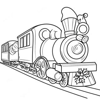 Festive Christmas Train With Presents Coloring Page 28935-22855