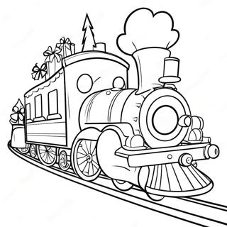 Festive Christmas Train With Presents Coloring Page 28935-22856