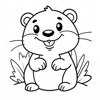 Cute Beaver With A Big Smile Coloring Page 28985-22892