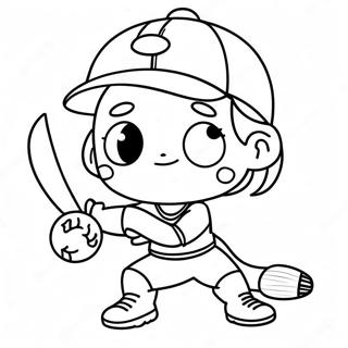 Carino Personaggio Di Softball Pagina Da Colorare 29005-22910