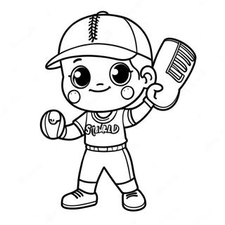 Carino Personaggio Di Softball Pagina Da Colorare 29005-22911