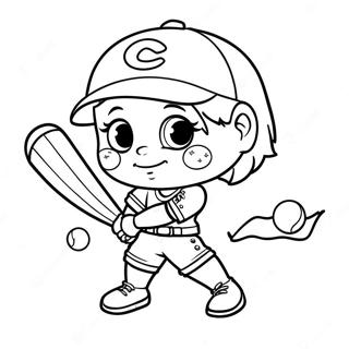 Carino Personaggio Di Softball Pagina Da Colorare 29005-22912