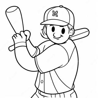 Mets Player Swinging Bat Coloring Page 29075-22967