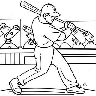 Mets Player Swinging Bat Coloring Page 29075-22968