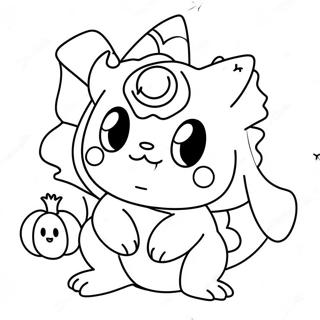 かわいいハロウィンポケモン 塗り絵ページ