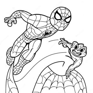 Spiderman Und Eidechse Duell Ausmalbild 29125-23013