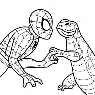 Spiderman Und Eidechse Duell Ausmalbild 29125-23016