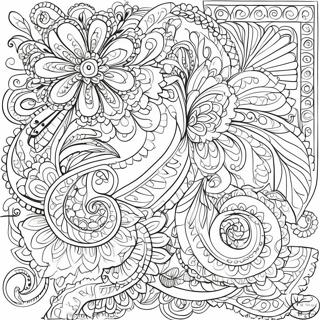 Intricate Paisley Design Coloring Page 29145-23054