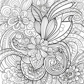 Intricate Paisley Design Coloring Page 29145-23056