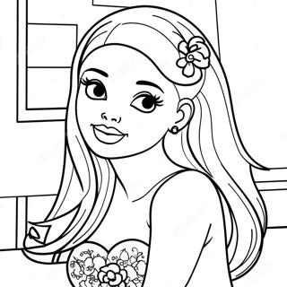 Fashionable Barbie Doll Coloring Page 29175-23051