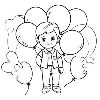 Daniel With Colorful Balloons Coloring Page 29185-23061