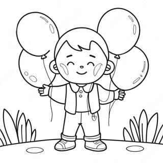 Daniel With Colorful Balloons Coloring Page 29185-23062