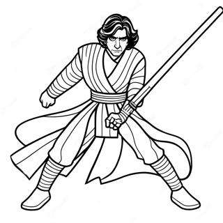 Kylo Ren With Lightsaber Coloring Page 29365-23202