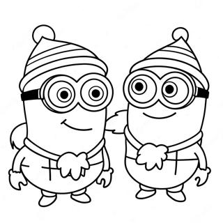 Minions Christmas Coloring Pages