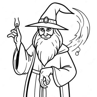 Magical Wizard Casting Spells Coloring Page 29385-23225