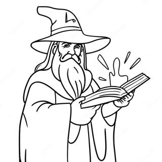 Magical Wizard Casting Spells Coloring Page 29385-23226