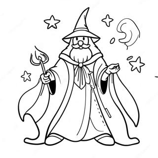 Magical Wizard Casting Spells Coloring Page 29385-23227