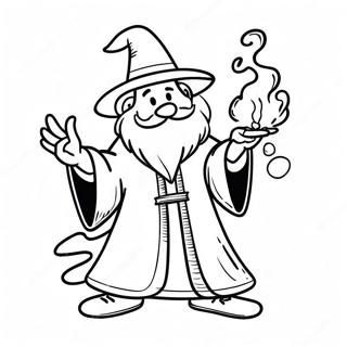 Magical Wizard Casting Spells Coloring Page 29385-23228