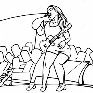 Karol G Performing On Stage Coloring Page 2941-2345