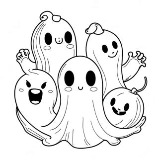 Spooky Ghosts Halloween Coloring Page 29435-23260