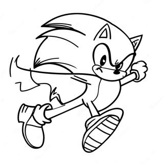 Sonic Running Fast Coloring Page 29445-23272