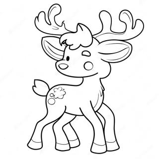 Cute Christmas Reindeer Coloring Page 29495-23301