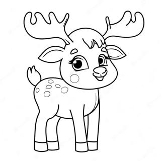 Cute Christmas Reindeer Coloring Page 29495-23302