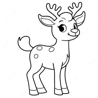 Cute Christmas Reindeer Coloring Page 29495-23303