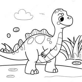 Friendly Water Dinosaur Coloring Page 29595-23389