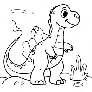 Friendly Water Dinosaur Coloring Page 29595-23390