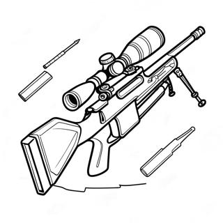 Detailed Sniper Rifle Coloring Page 29605-23397