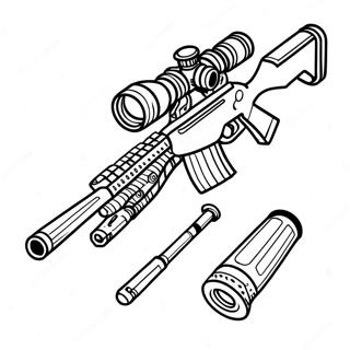 Detailed Sniper Rifle Coloring Page 29605-23399