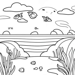 Blue Ocean Scene Coloring Page 2960-2371