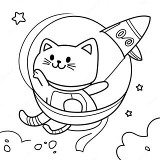 Space Cat Coloring Pages