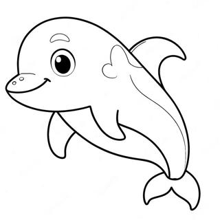 Cute Blue Dolphin Coloring Page 2961-2373