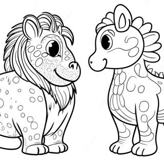 Side By Side Animals Coloring Page 29654-23431