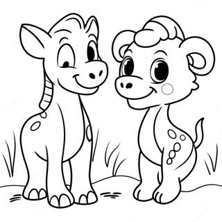 Side By Side Animals Coloring Page 29654-23432