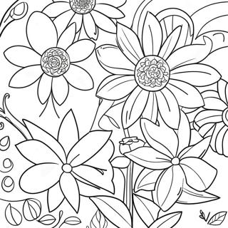 Side By Side Flowers Coloring Page 29655-23436