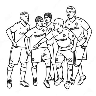 Psg Players In Action Coloring Page 29725-23493