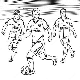 Psg Players In Action Coloring Page 29725-23495