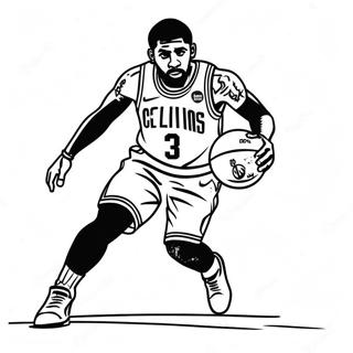 Kyrie Irving Dribbelen Met Basketbal Kleurplaat 29764-23512